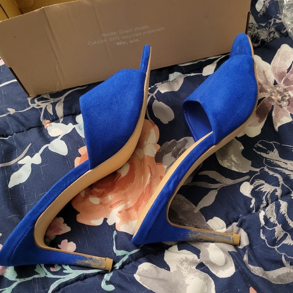 Justfab Maddie Slip On Blue Dress Sandals Size 7.5 - Picture 5 of 7